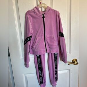Fuchsia “Fearless” Sweat Suit - Girls Size Small - Ideology Brand
